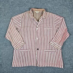 Vintage 90s Christian Dior Le Connaisseur Pajama Top Striped Women's XL Flawed